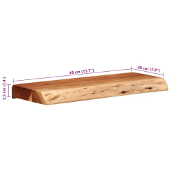 Półki ścienne 2 szt. 40x20x3,5 cm Drewno lite Akacja