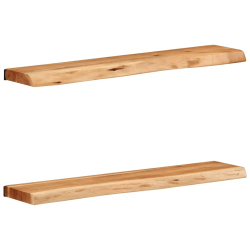 Półki ścienne 2 szt. 80x20x3,5 cm Drewno lite Akacja