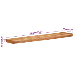 Półki ścienne 2 szt. 80x20x3,5 cm Drewno lite Akacja