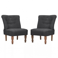 Fotele w stylu francuskim, 2 szt., szare, tkanina