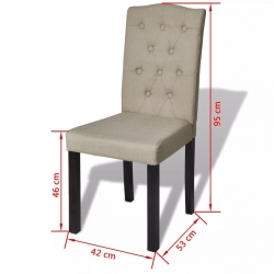 Krzesła stołowe, 2 szt., camel, tkanina