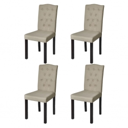 Krzesła stołowe, 4 szt., camel, tkanina