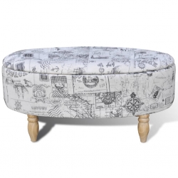 Stołek Ottoman ze schowkiem we wzory owalny 99 x 60 x 47 cm