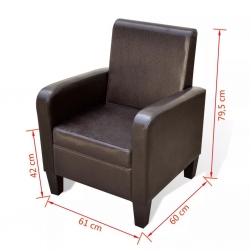 Fotel, brązowy, sztuczna skóra