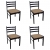 Krzesła stołowe, 4 szt., brązowe, drewno kauczukowe i aksamit