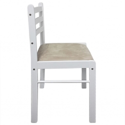 Krzesła stołowe, 2 szt., białe, drewno kauczukowe i aksamit
