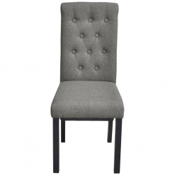 Krzesła do jadalni, 2 szt., jasnoszare, tapicerowane tkaniną