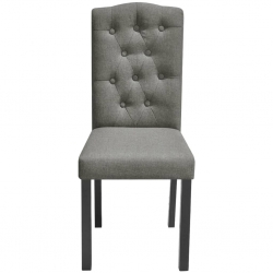 Krzesła do jadalni, 2 szt., szare, tapicerowane tkaniną