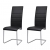 Krzesła stołowe, wspornikowe, 2 szt., czarne, sztuczna skóra