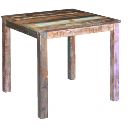Stół do jadalni, lite drewno z recyklingu, 80x82x76 cm