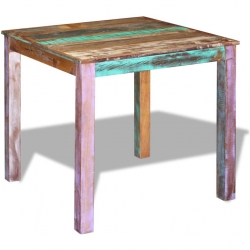Stół do jadalni, lite drewno z recyklingu, 80x82x76 cm