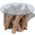 Stolik kawowy z drewna tekowego patynowanego wodą, 60 cm