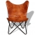 Krzesło motyl, brązowe, skóra naturalna