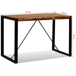 Stół do jadalni z litego drewna odzyskanego, 120 cm