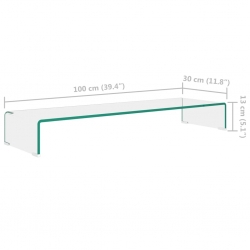 Podstawka pod monitor / telewizor szklana 100x30x13 cm