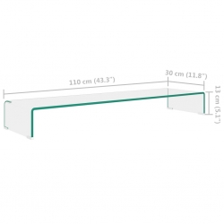 Podstawka pod monitor / telewizor szklana 110x30x13 cm