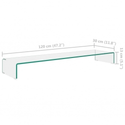 Podstawka pod monitor / telewizor szklana 120x30x13 cm