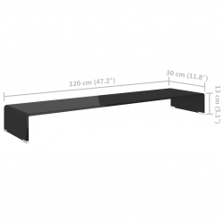 Podstawka pod monitor / telewizor szklana 120x30x13 cm