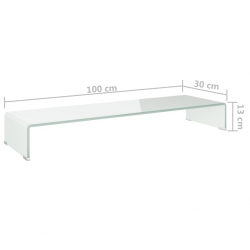 Podstawka pod monitor / telewizor szklana 100x30x13 cm