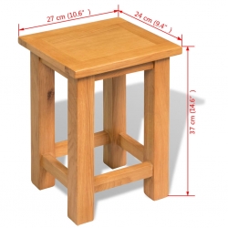 Stolik, 27x24x37 cm, lite drewno dębowe
