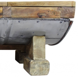 Stolik kawowy z litego drewna z odzysku, 90x50x35 cm