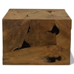 Stolik kawowy z drewna tekowego, 50 x 50 x 35 cm, brązowy