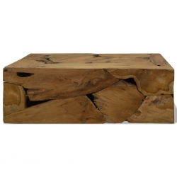 Stolik kawowy z drewna tekowego, 90 x 50 x 30 cm, brązowy