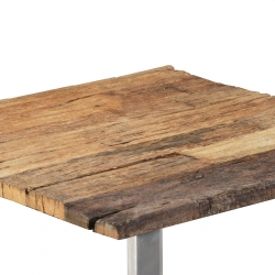 Stolik kawowy, lite drewno z odzysku, 55 x 55 x 40 cm
