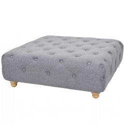 Puf, 80 x 80 x 30 cm, jasnoszary materiał