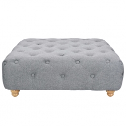 Puf, 80 x 80 x 30 cm, jasnoszary materiał