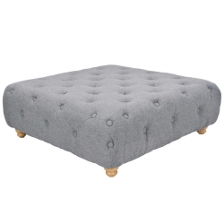Puf, 80 x 80 x 30 cm, jasnoszary materiał
