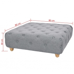 Puf, 80 x 80 x 30 cm, jasnoszary materiał