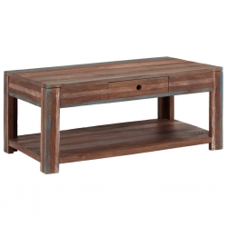 Stolik kawowy w stylu vintage, lite drewno, 88 x 50 x 38 cm