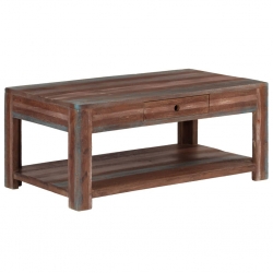 Stolik kawowy w stylu vintage, lite drewno, 88 x 50 x 38 cm
