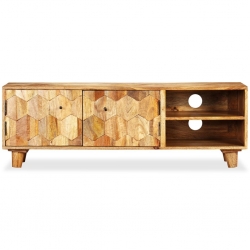 Szafka pod telewizor z litego drewna mango, 118x35x40 cm
