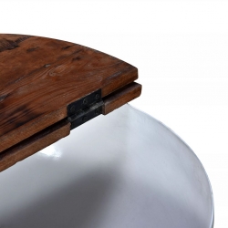 Stoliki kawowe, 2 szt., drewno z odzysku, białe, kształt misy