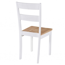 Krzesła stołowe, 2 szt., białe, lite drewno kauczukowca
