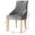Krzesła stołowe, 2 szt., srebrne, drewno dębowe i aksamit