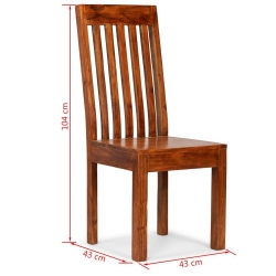 Krzesła z litego drewna, stylizowane na sheesham, 2 szt.