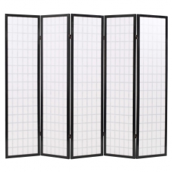 Składany parawan 5-panelowy w stylu japońskim, 200x170, czarny