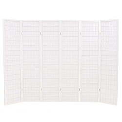 Składany parawan 6-panelowy w stylu japońskim, 240x170, biały