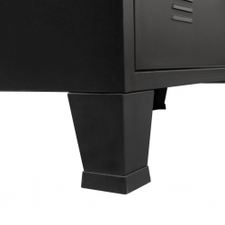 Metalowa szafka TV w industrialnym stylu, 120x35x48 cm, czarna