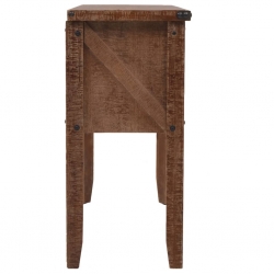 Stolik konsola, lite drewno jodłowe, 131x35,5x75 cm, brązowy