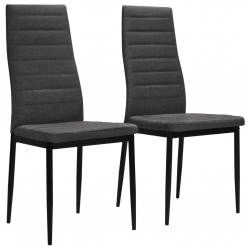 Krzesła stołowe, 2 szt., ciemnoszare, tkanina