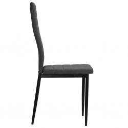 Krzesła stołowe, 4 szt., ciemnoszare, tkanina