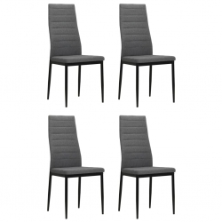 Krzesła stołowe, 4 szt., jasnoszare, tkanina