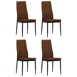 Krzesła stołowe, 4 szt., brązowe, tkanina