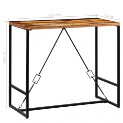 Stolik barowy z litego drewna odzyskanego, 120 x 60 x 106 cm