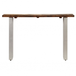 Stolik konsola, drewno z odzysku i stal, 120 x 35 x 76 cm
