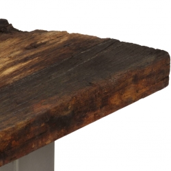 Stolik konsola, drewno z odzysku i stal, 120 x 35 x 76 cm